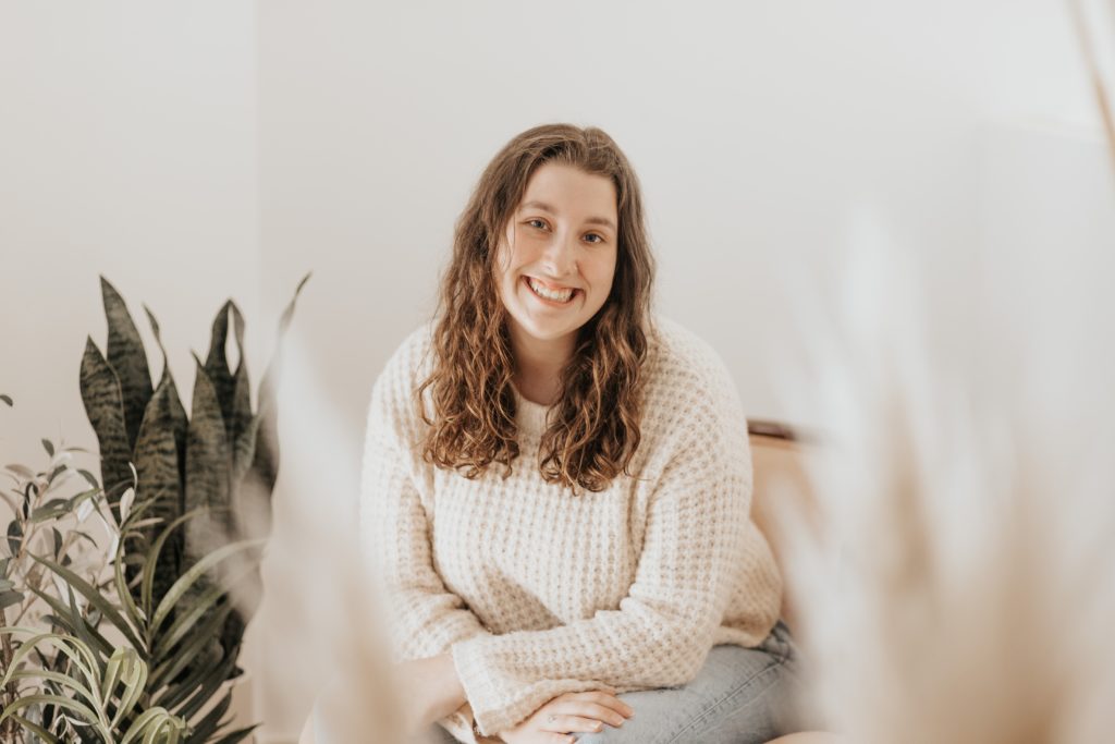 Young woman with incontinence